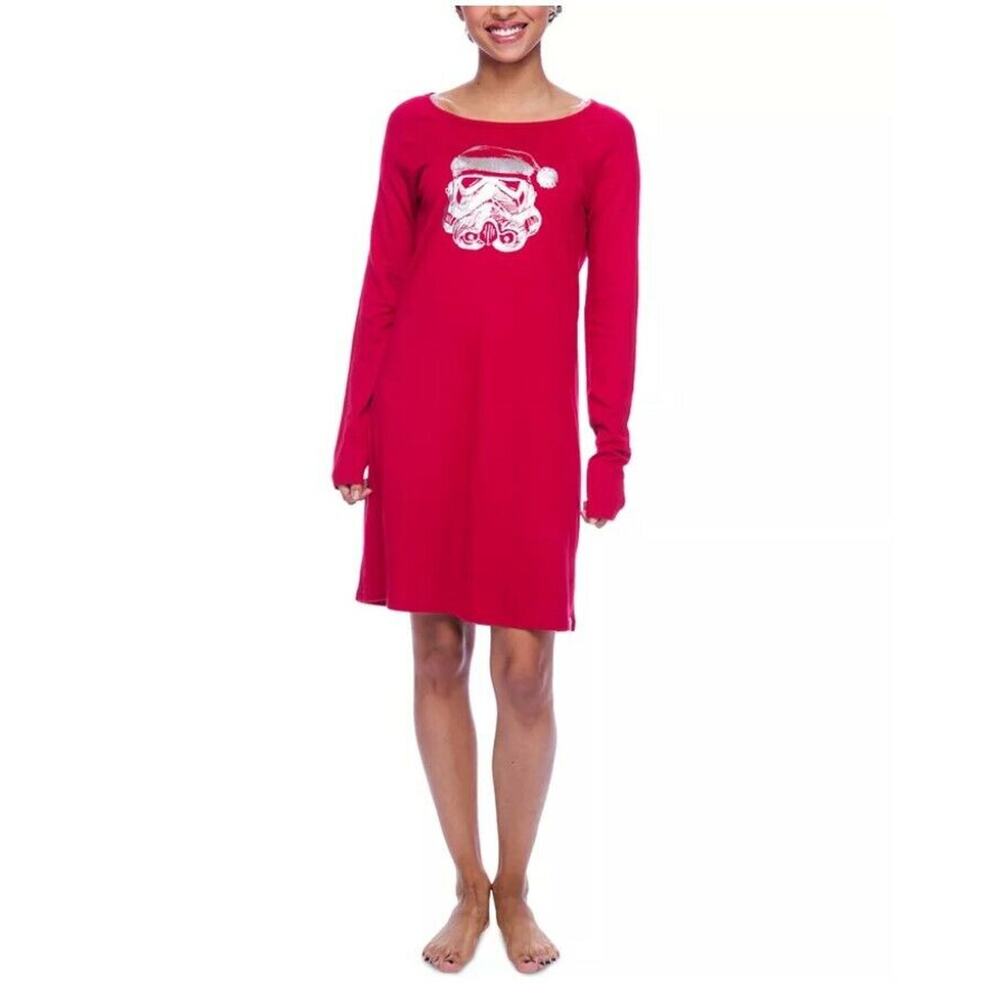 Munki Munki Star Wars Santa Storm Trooper Sleepshirt Nightgown Red Size M
